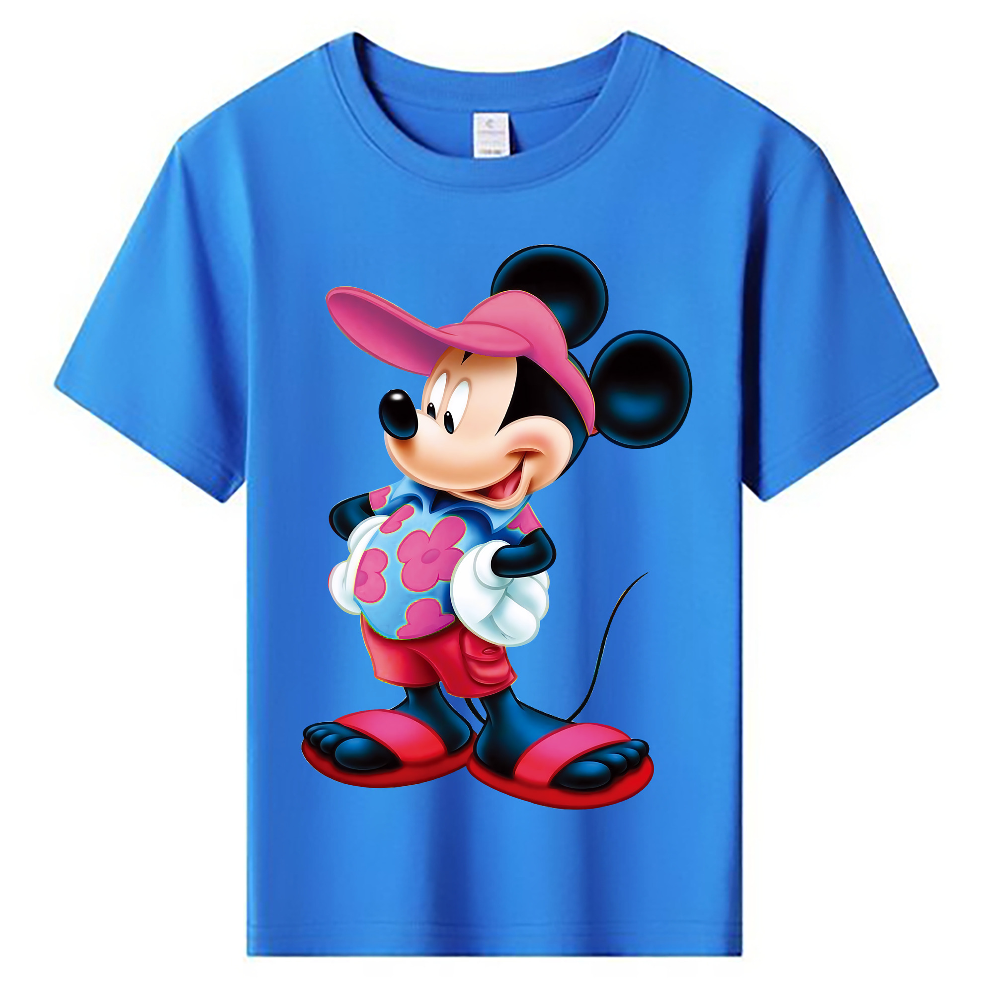 （画像用） ミッキーマウス Mickey Mouse 綿100％キッズTシャツ（フロントプリント）